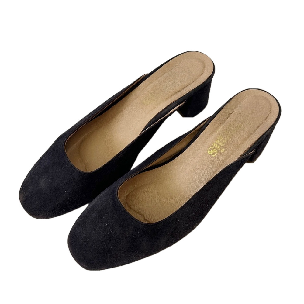 Marais Sophia Slip On 1” Heel Mule Suede Formal Navy Blue Purple Women’s Size 7